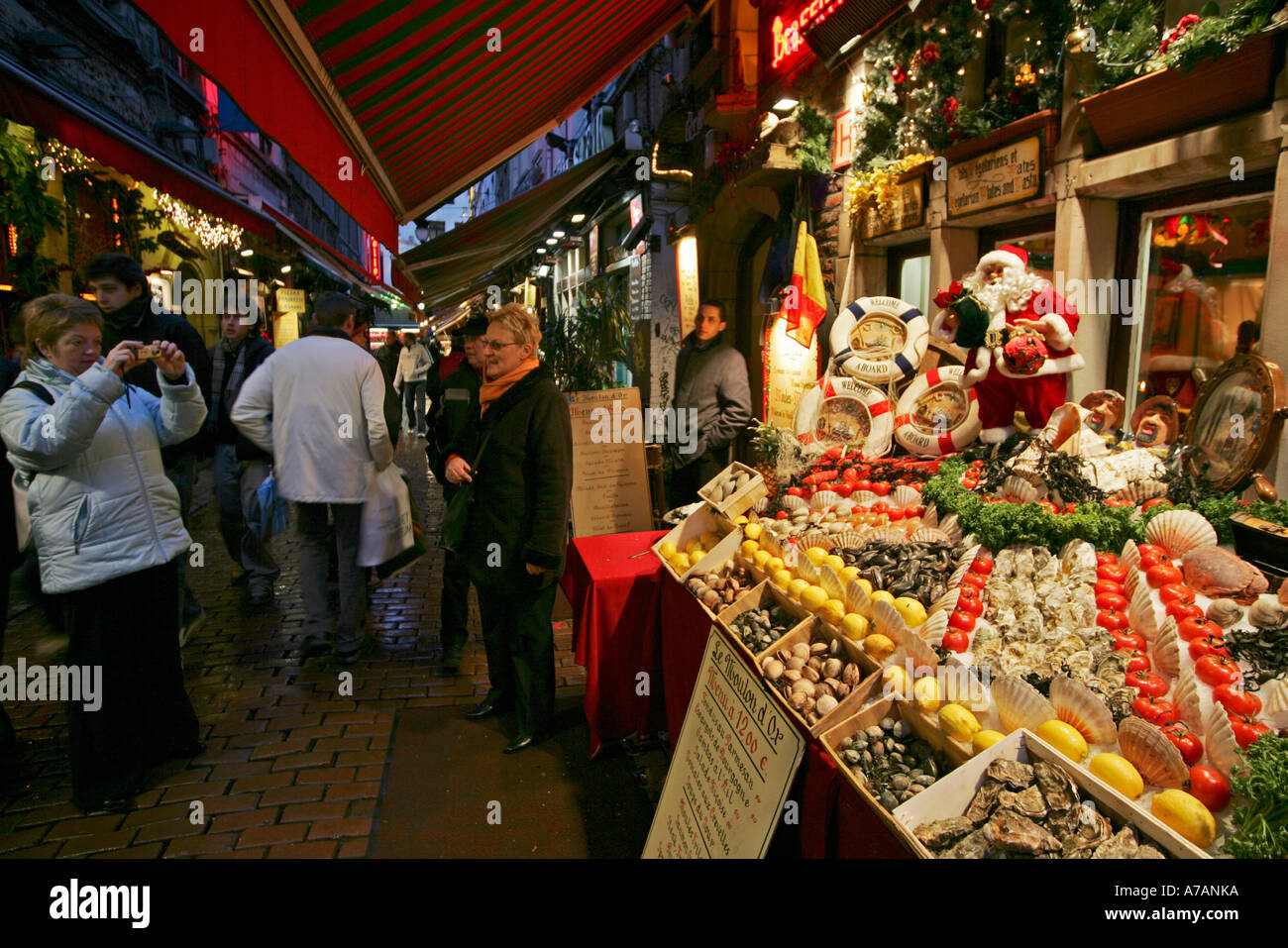 Ristorante DI BRUXELLES NEL TEMPO DI NATALE Foto Stock