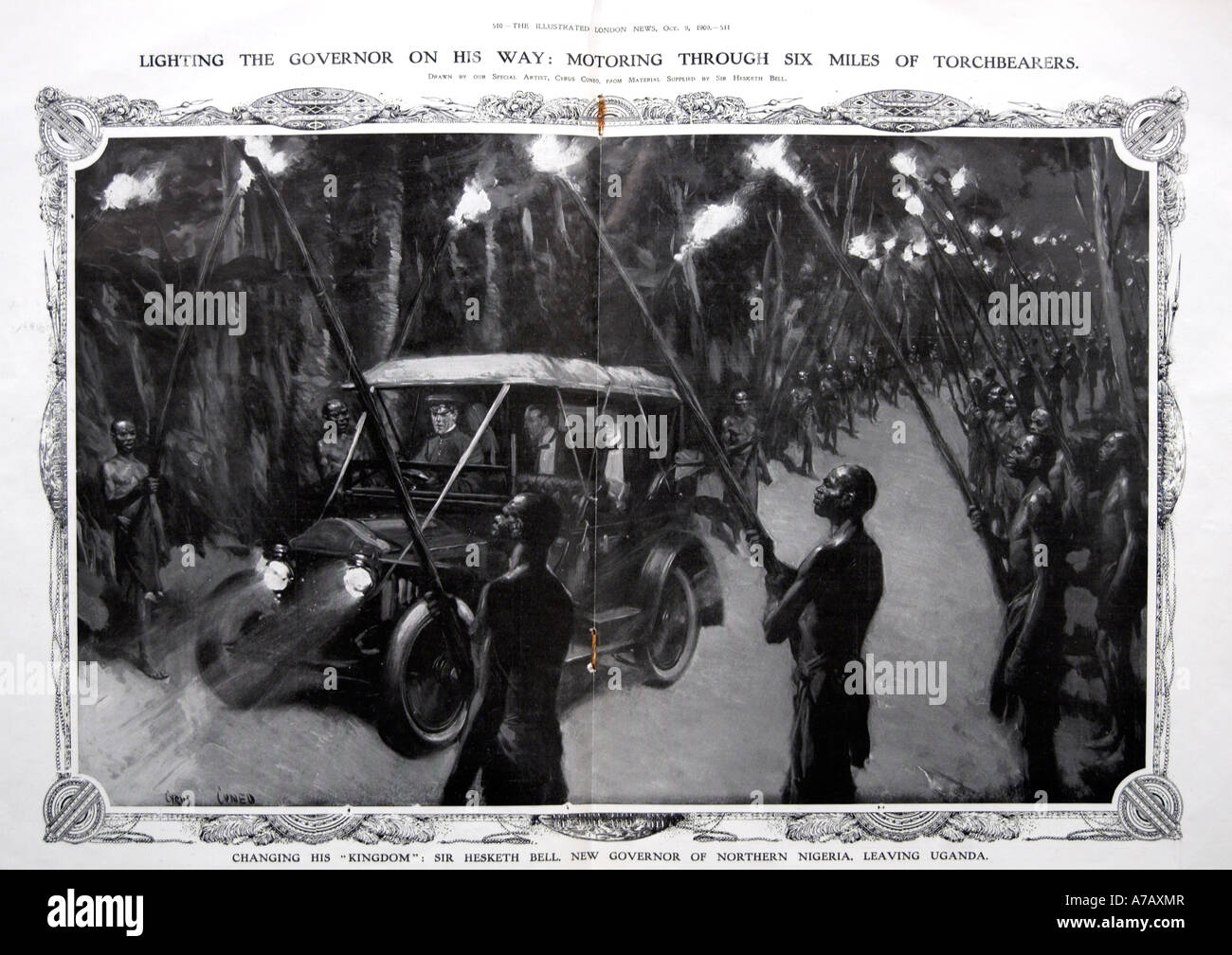 Centrotavola Il Illustrated London News del 9 ottobre 1909 Foto Stock