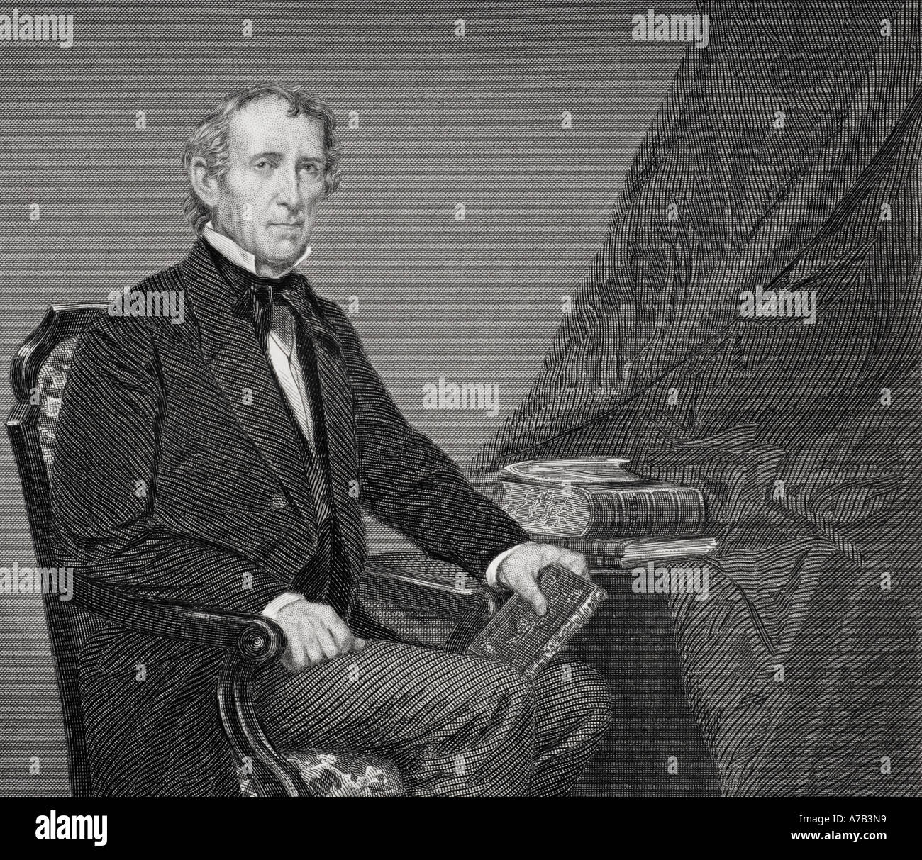 John Tyler, 1790 - 1862. Decimo presidente degli Stati Uniti d'America. Da un dipinto di Alonzo Chappel. Foto Stock