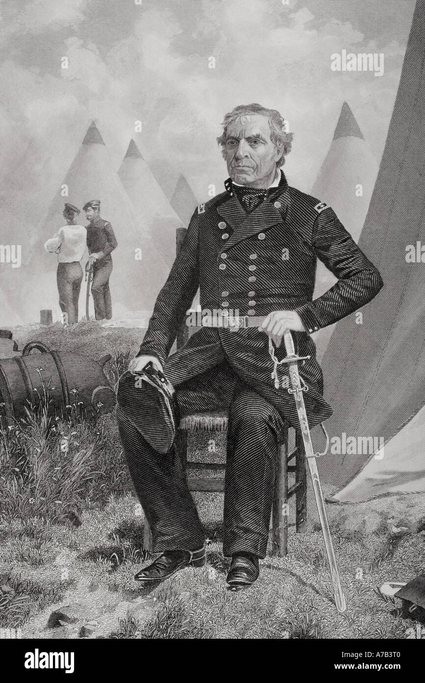 Zachary Taylor, 1784 - 1850. Dodicesimo presidente degli Stati Uniti d'America. Da un dipinto di Alonzo Chappel. Foto Stock