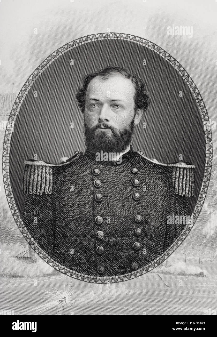 Quincy Adams Gillmore, 1825 - 1888.American ingegnere civile, autore e un generale dell'esercito dell'Unione durante la Guerra Civile Americana. Foto Stock