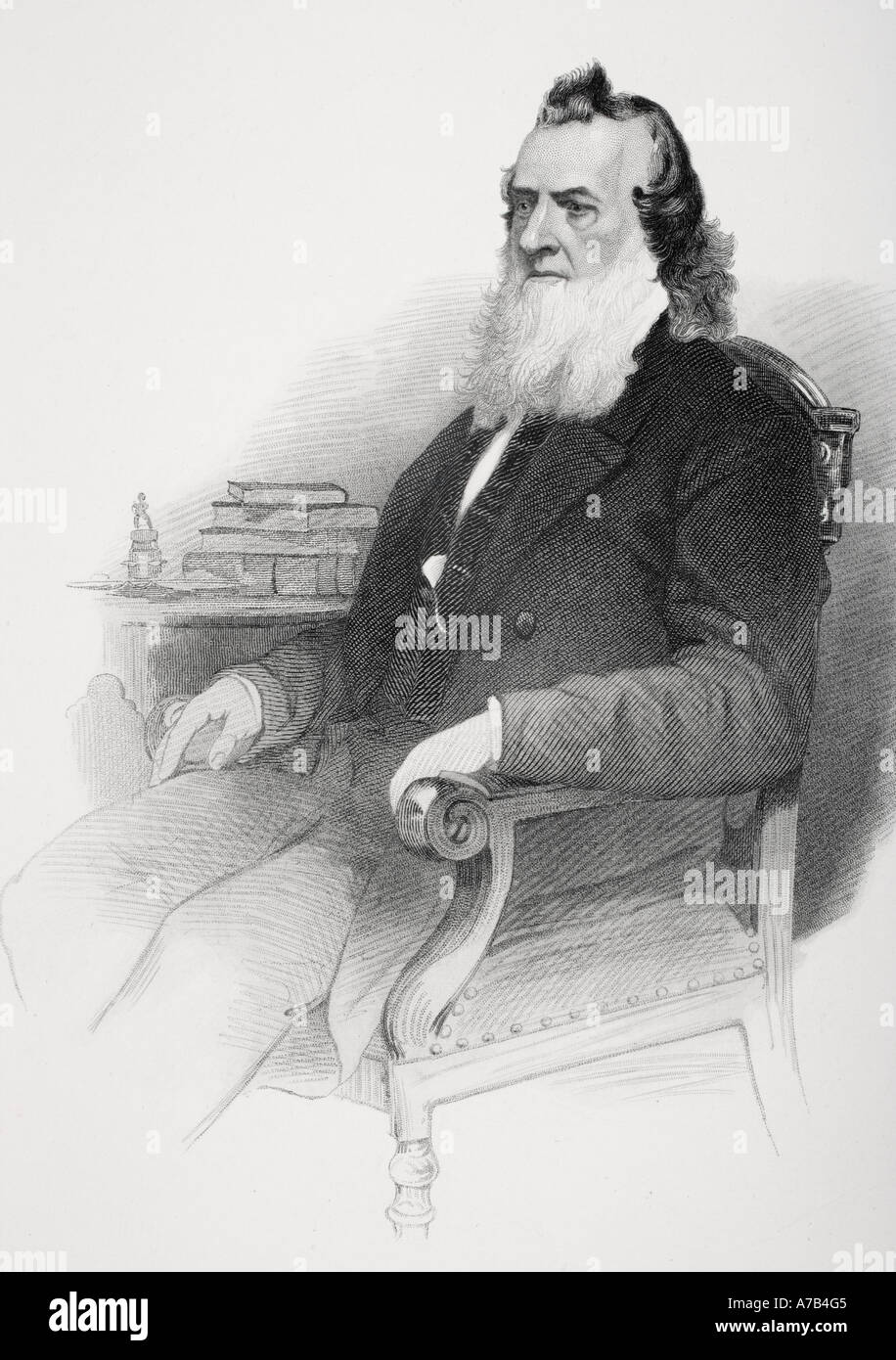 Gideon Welles, 1802 - 1878. Stati Uniti segretario della Marina. Foto Stock