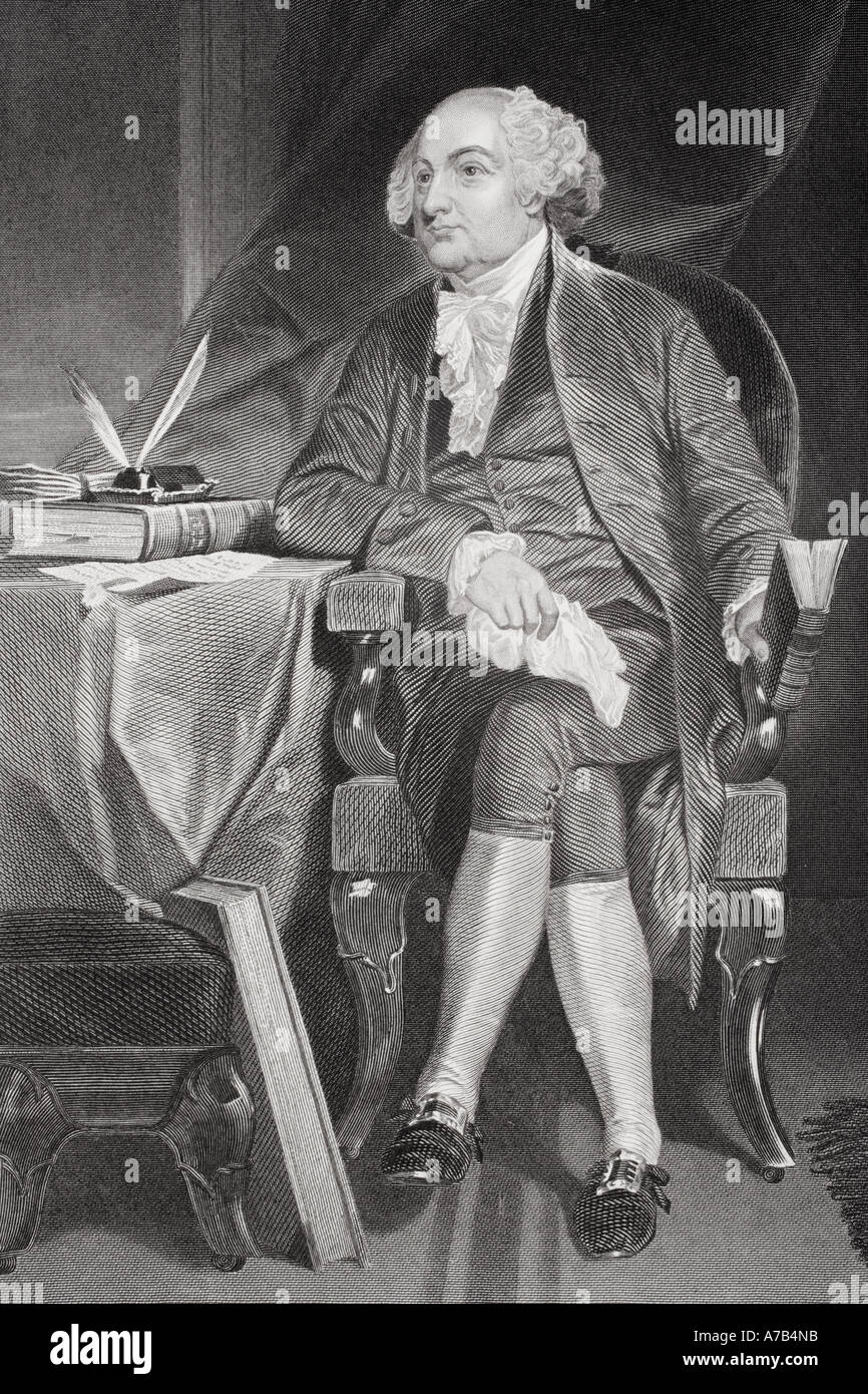 John Adams, 1735 - 1826. Statista americano, avvocato, Diplomat, scrittore, e Padre Fondatore. Secondo il presidente degli Stati Uniti Foto Stock