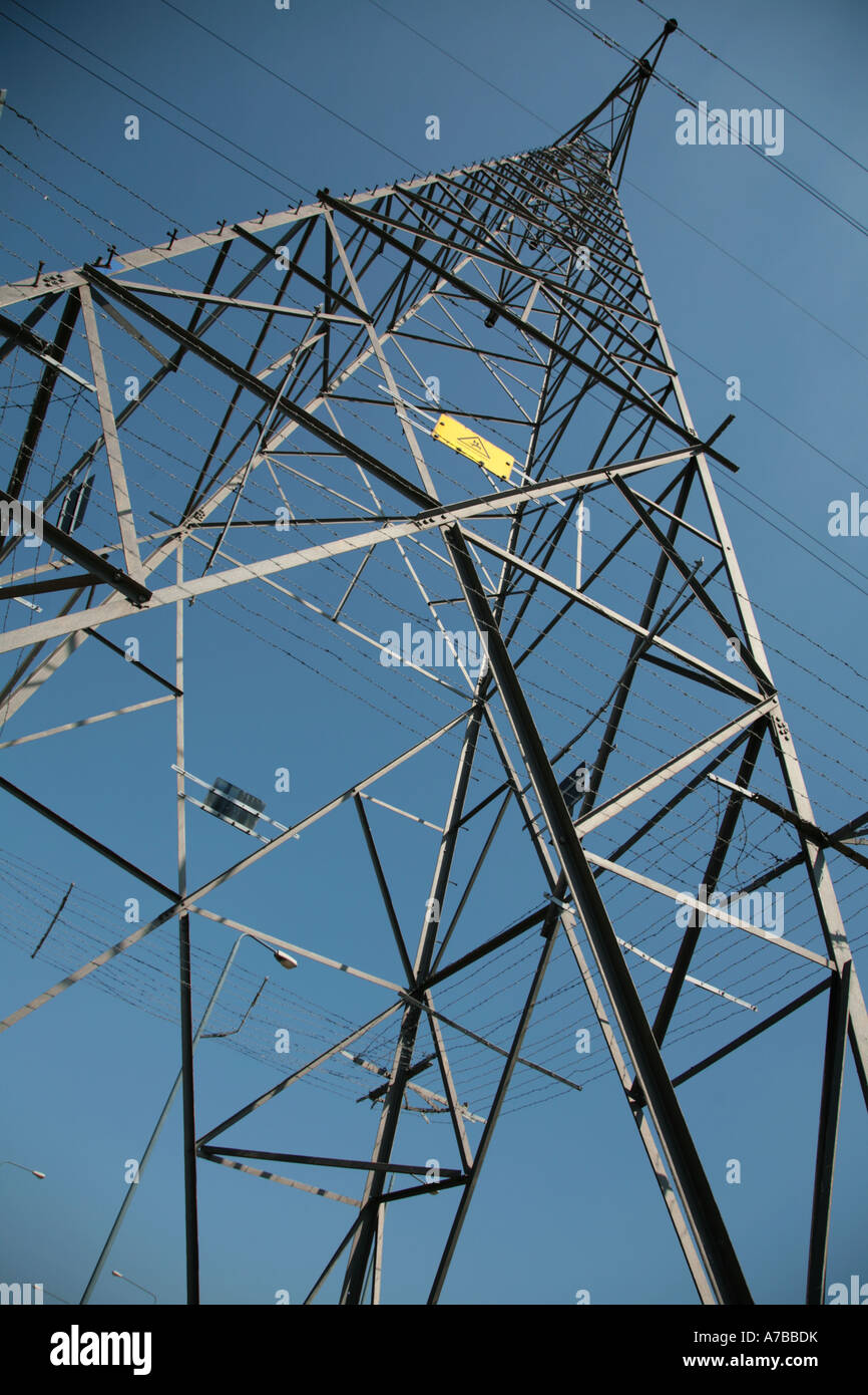 Pilone di elettricità Foto Stock