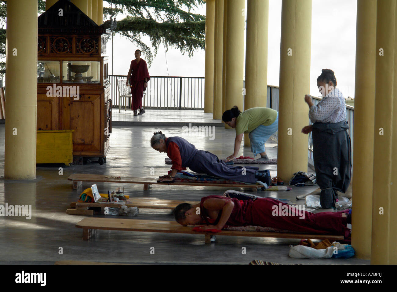 Sala da preghiera a namgyal gompa Foto Stock