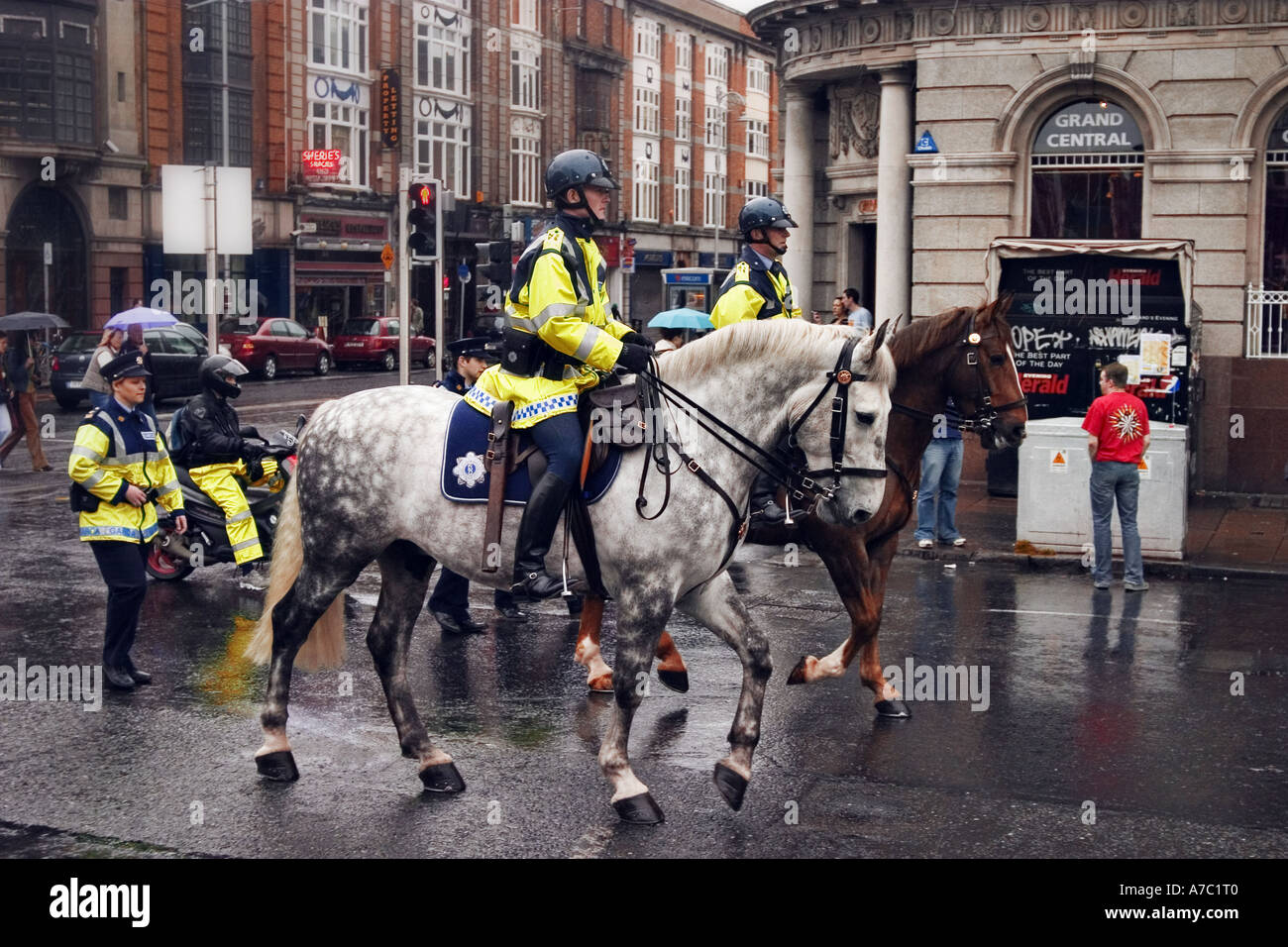 Polizia montata Foto Stock