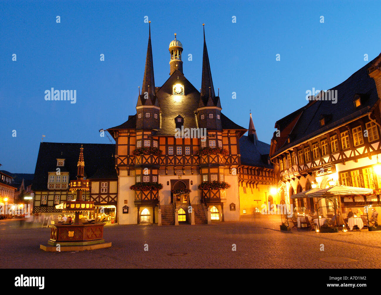 4229 Germania Sassonia Anhalt city hall di Wernigerode Foto Stock