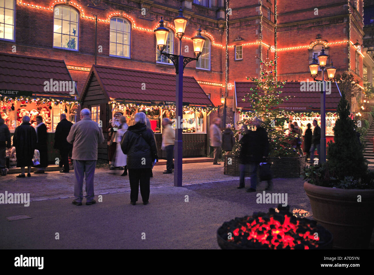 Copenaghen, Tivoli Mercatino di Natale Foto Stock