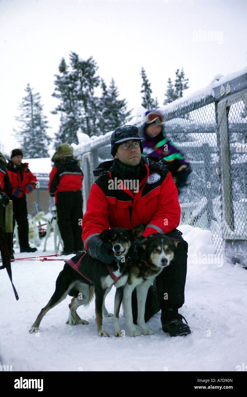 Slitte trainate da cani Foto Stock