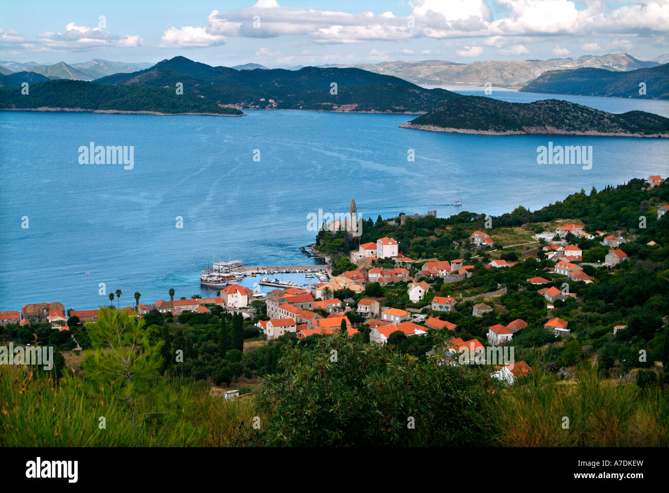Isola di Lopud sulla costa dalmata della Croazia Foto Stock