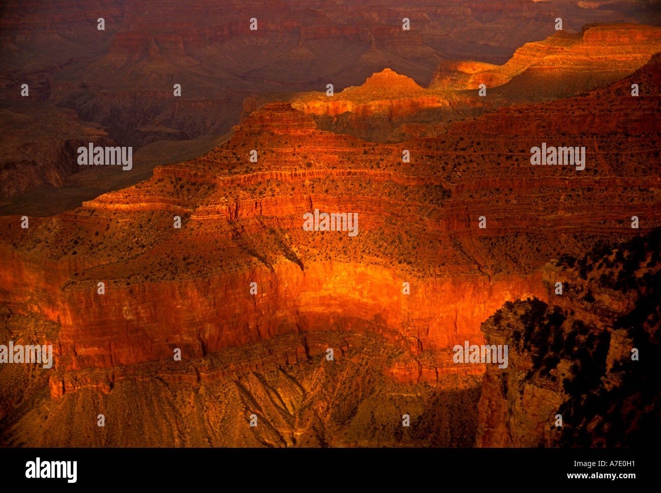 Vista dall'Yavapai Point sul bordo sud del Grand Canyon nel Parco Nazionale del Grand Canyon Arizona Stati Uniti America del Nord Foto Stock