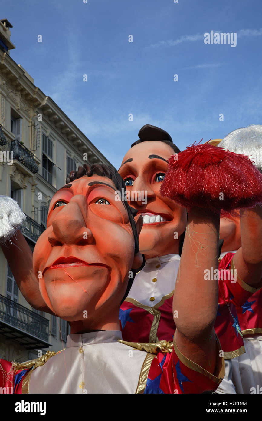 Hopefuls presidenziali al Carnevale di Nizza 2007 Foto Stock