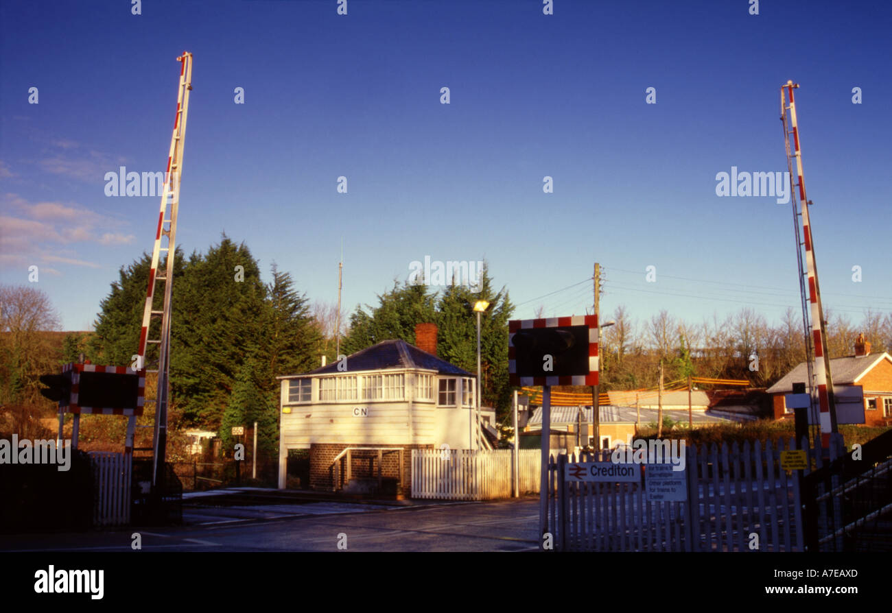 Passaggio a livello Crediton Devon UK Foto Stock