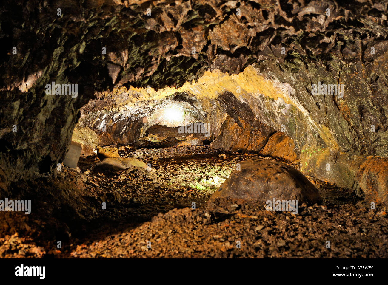 Grotta di lava , Sao Vicente, Madeira, Portogallo Foto Stock