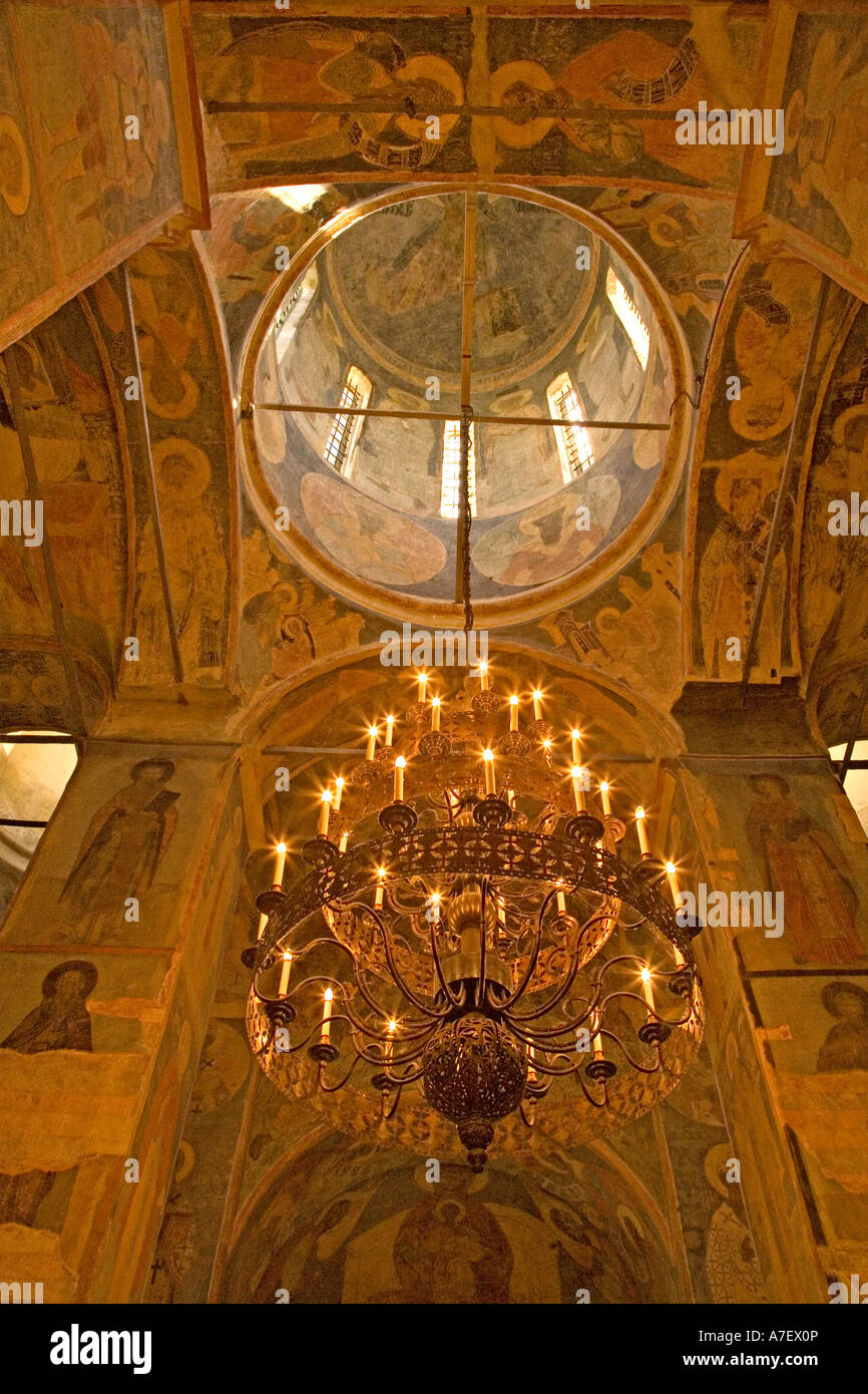 Trasfigurazione del Salvatore monastero, interno della chiesa, Yaroslavl, Russia Foto Stock