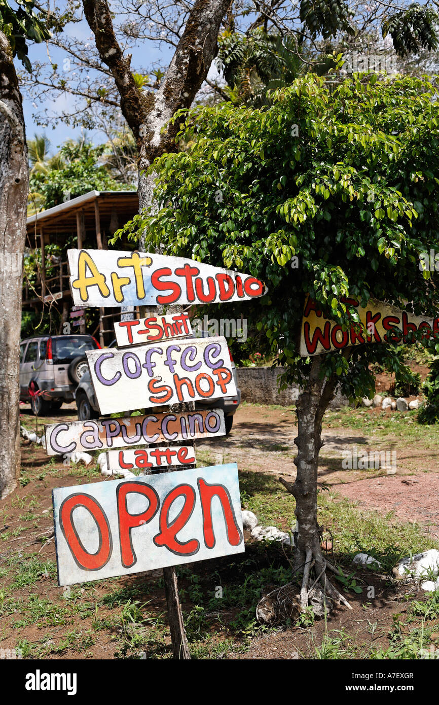 Segno Artstudio Coffee Shop aperto a Guadalajara, zona Arenal, Costa Rica Foto Stock