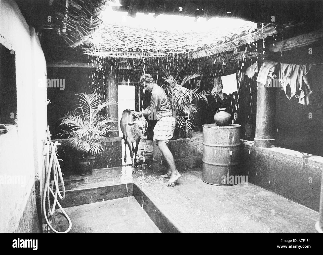 Le immagini in bianco e nero degli anni '1900 della vita indiana in India Foto Stock