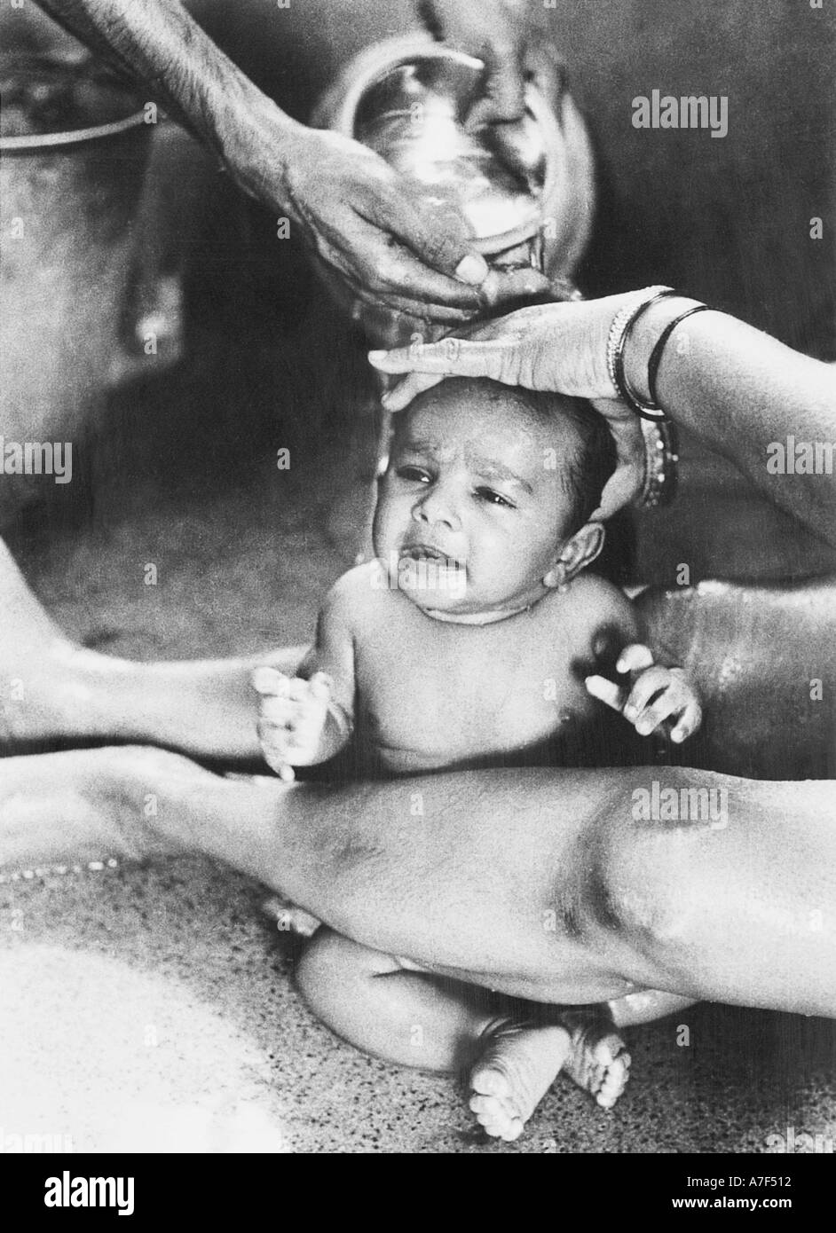 Le immagini in bianco e nero degli anni '1900 della vita indiana in India Foto Stock