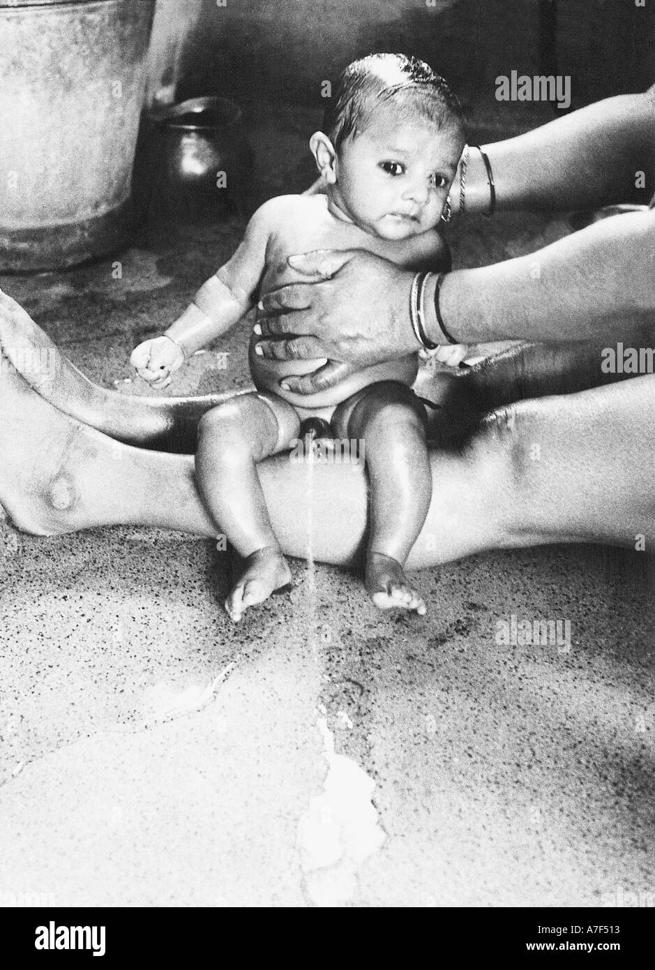 Le immagini in bianco e nero degli anni '1900 della vita indiana in India Foto Stock