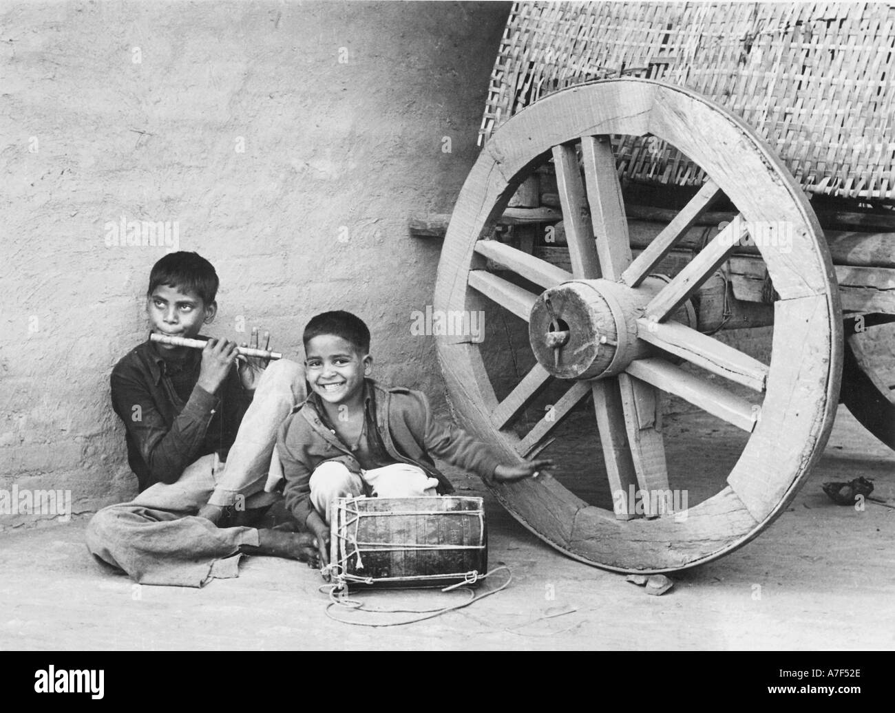 Le immagini in bianco e nero degli anni '1900 della vita indiana in India Foto Stock