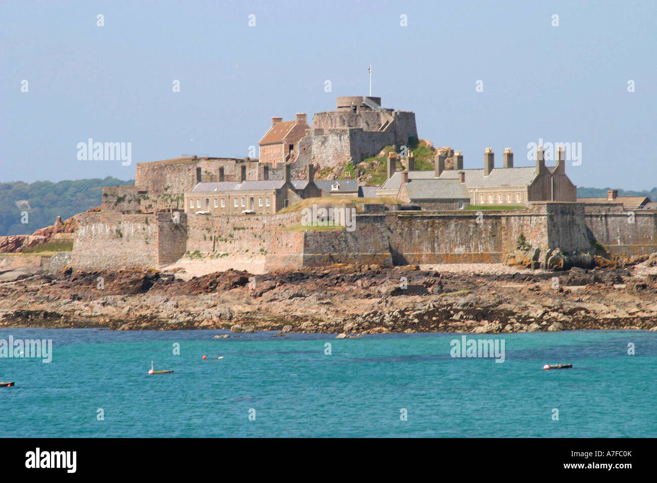 Castello di Elizabeth e Jersey Foto Stock