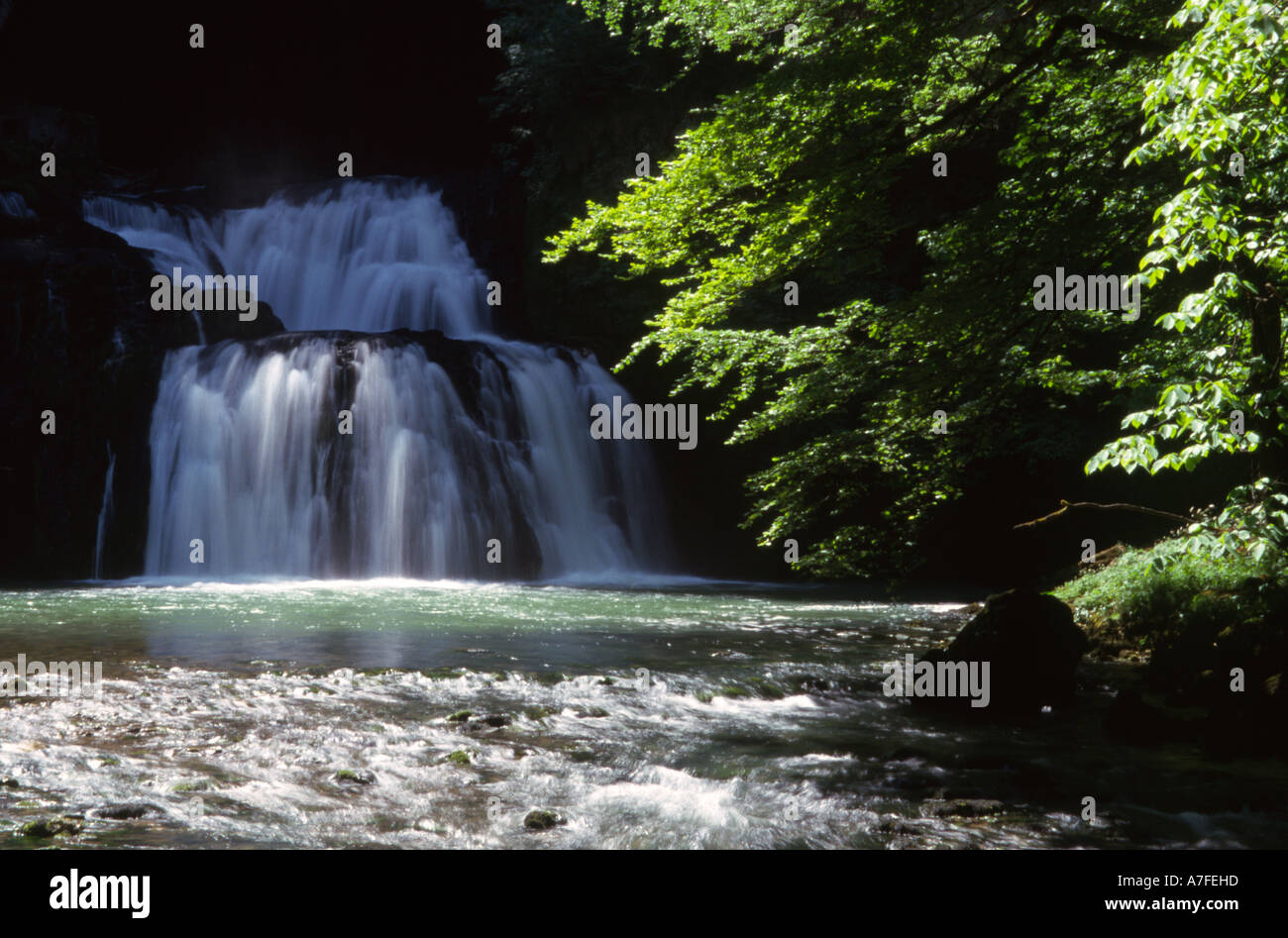 Cascata Source du Jura lison Francia Foto Stock