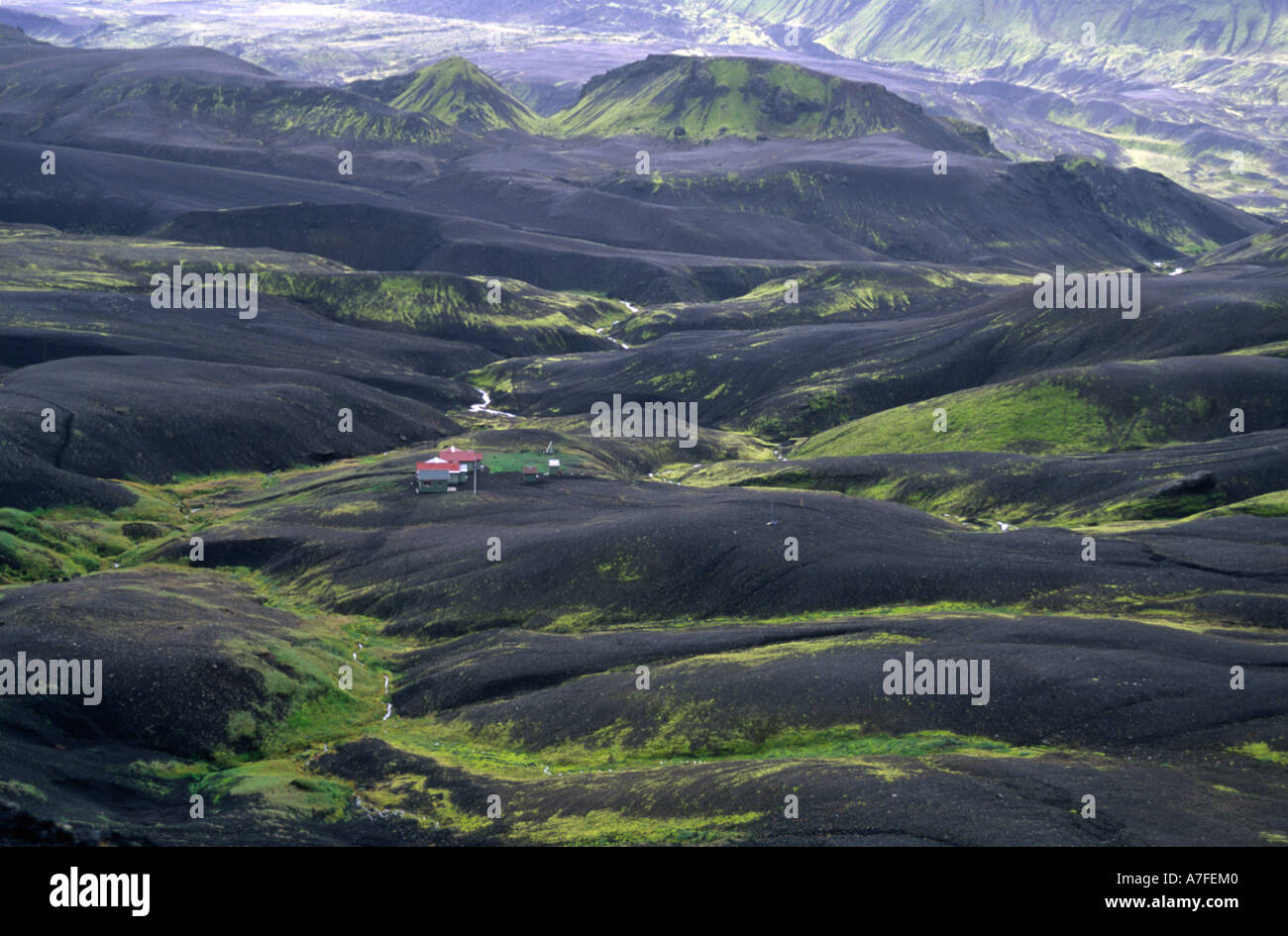 Capanna Botnar Laugavegur trail Islanda Foto Stock