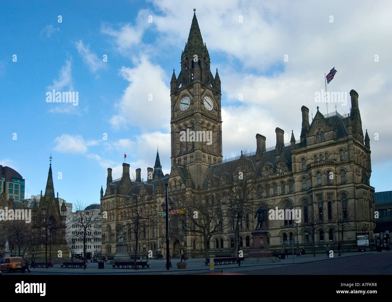 Manchester Town Hall e Albert Square Foto Stock
