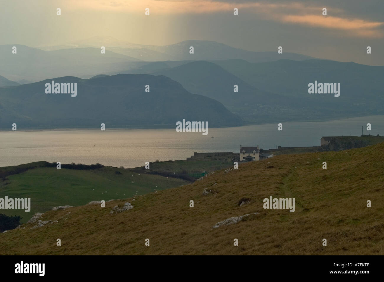 Il Galles del nord dalla grande testa Ormes Foto Stock