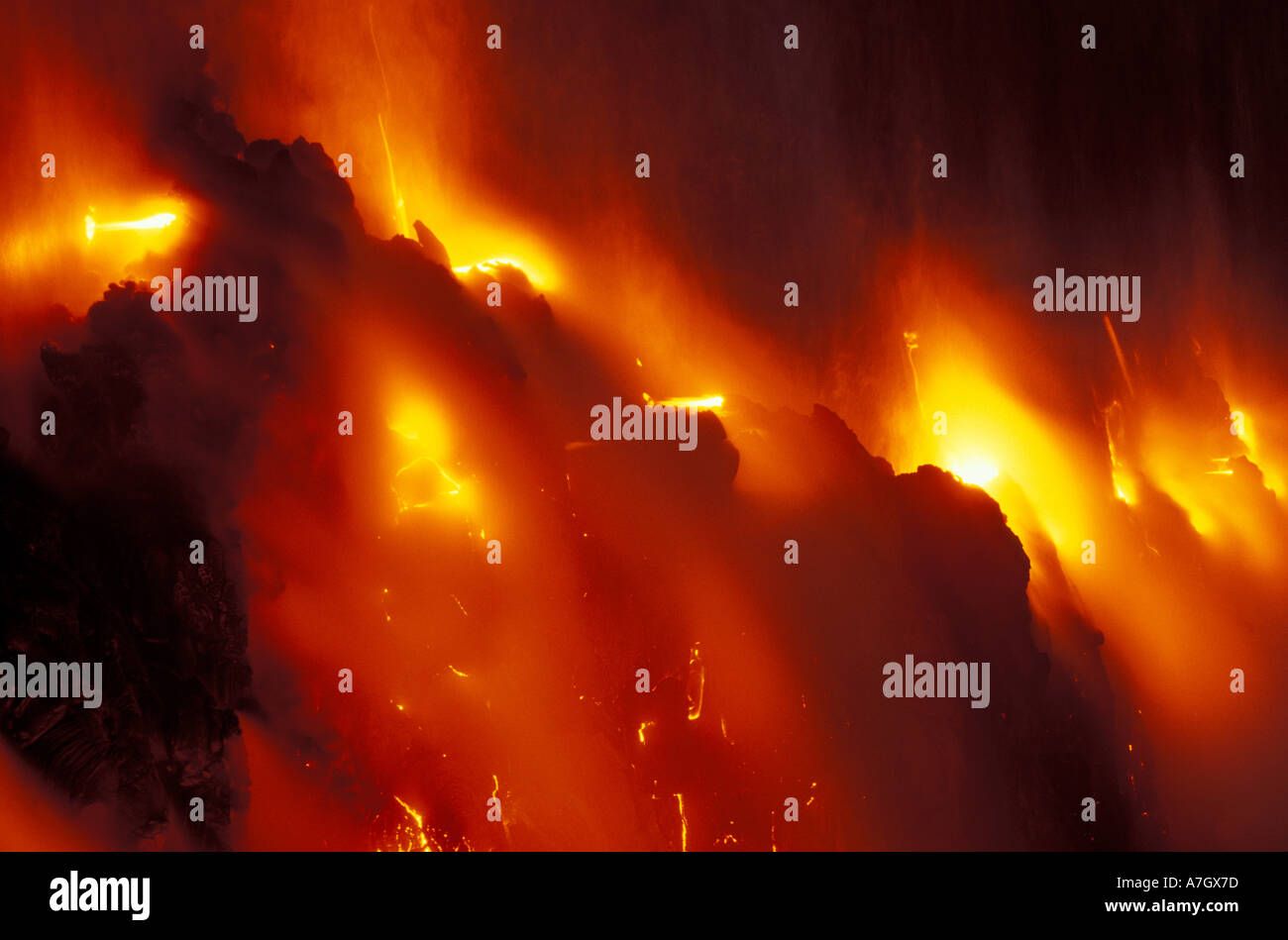 Stati Uniti d'America, Hawaii, vulcani NP, Kiluea eruzione Foto Stock