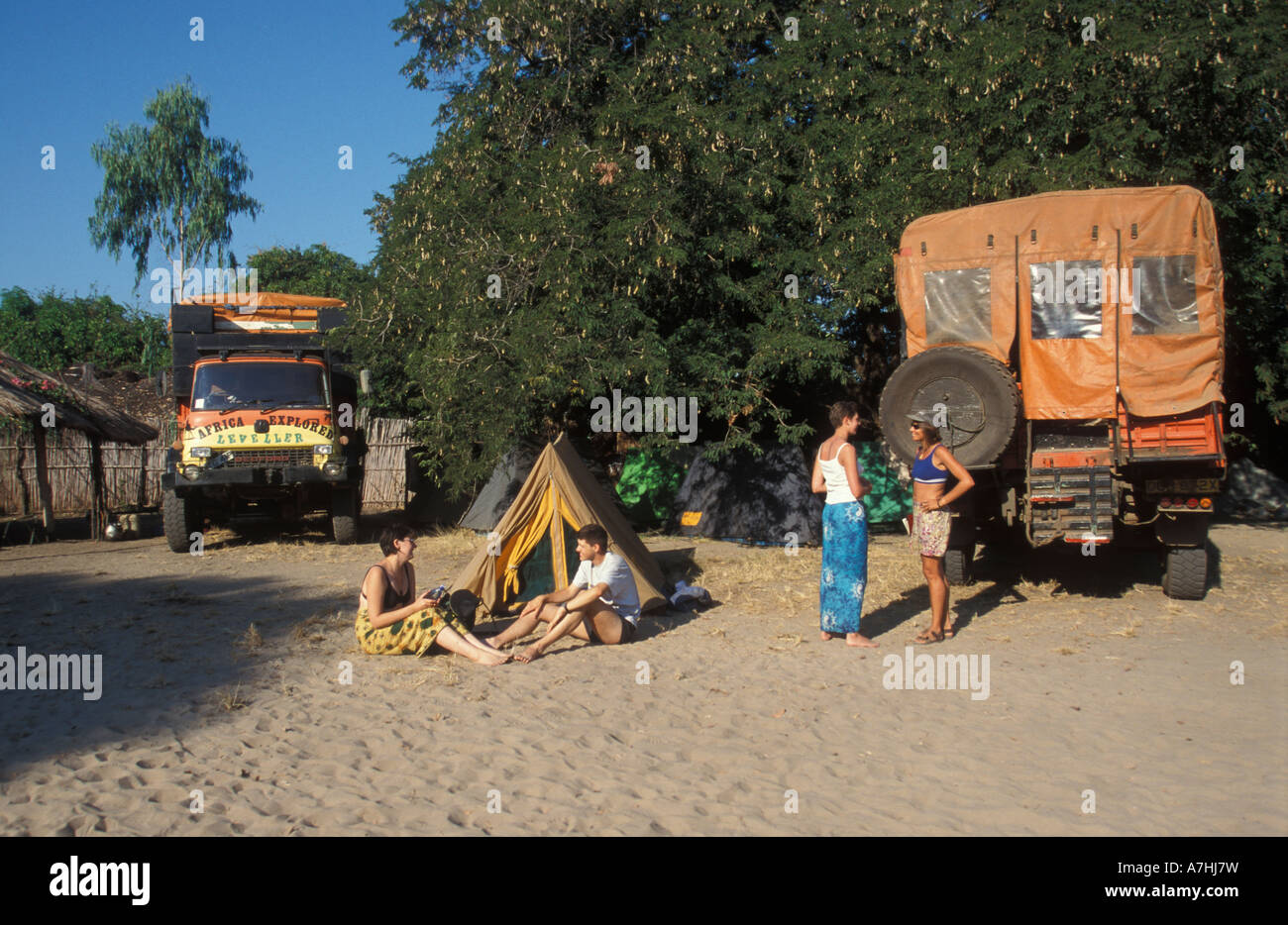 Overland carrello, Kande Beach, il Lago Malawi Malawi Foto Stock