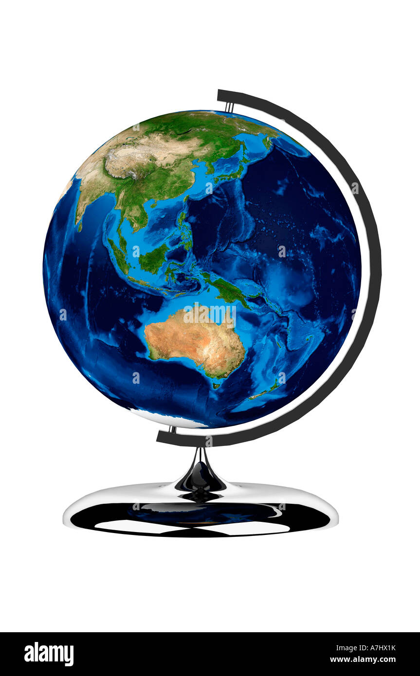 Globo mostra Australia del Sud-est asiatico Foto Stock
