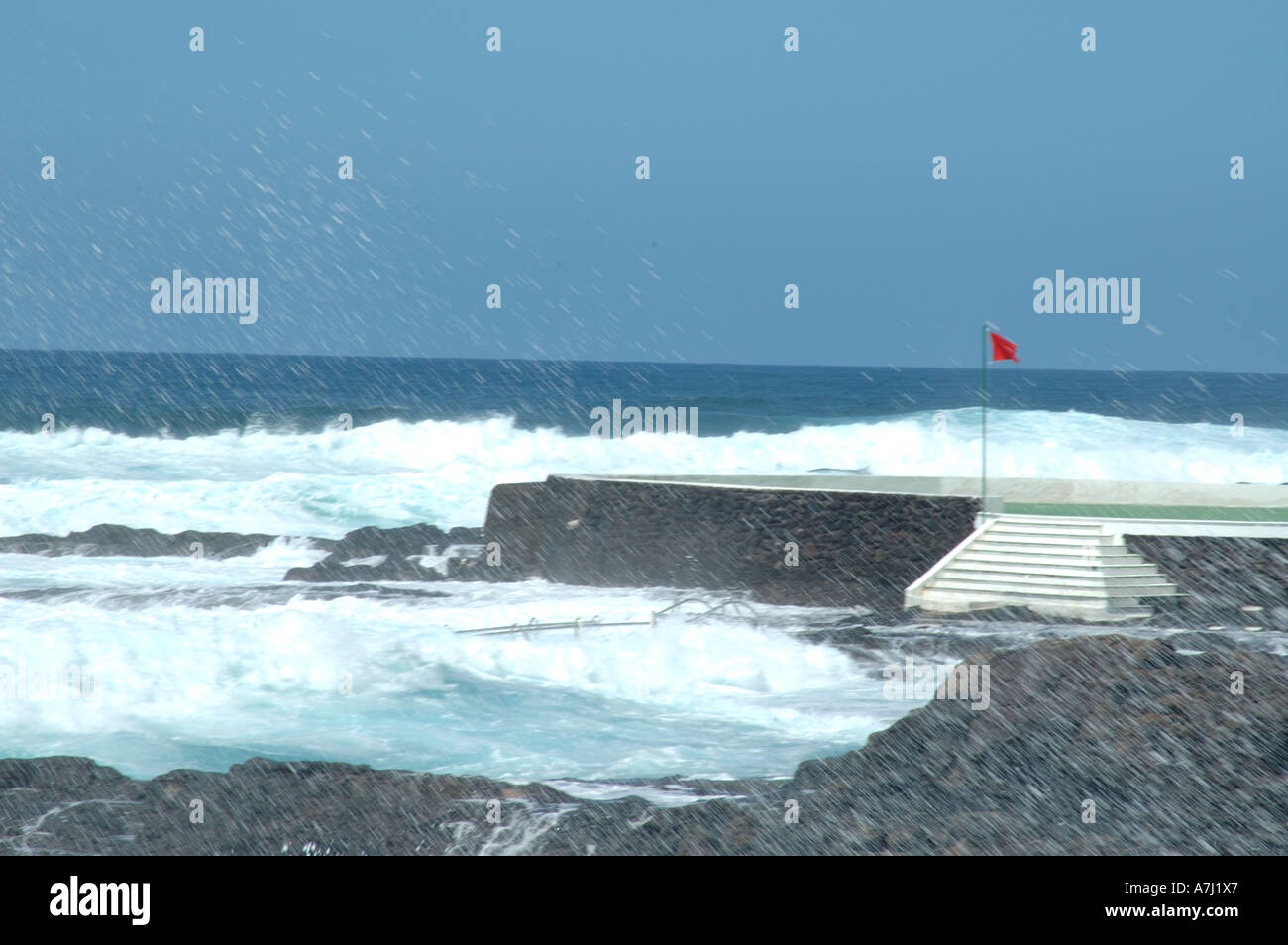 Bajamar mari tempestosi, Foto Stock
