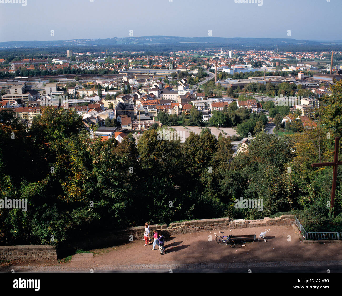 Stadtpanorama von Homburg (Saar) im Saarland Foto Stock