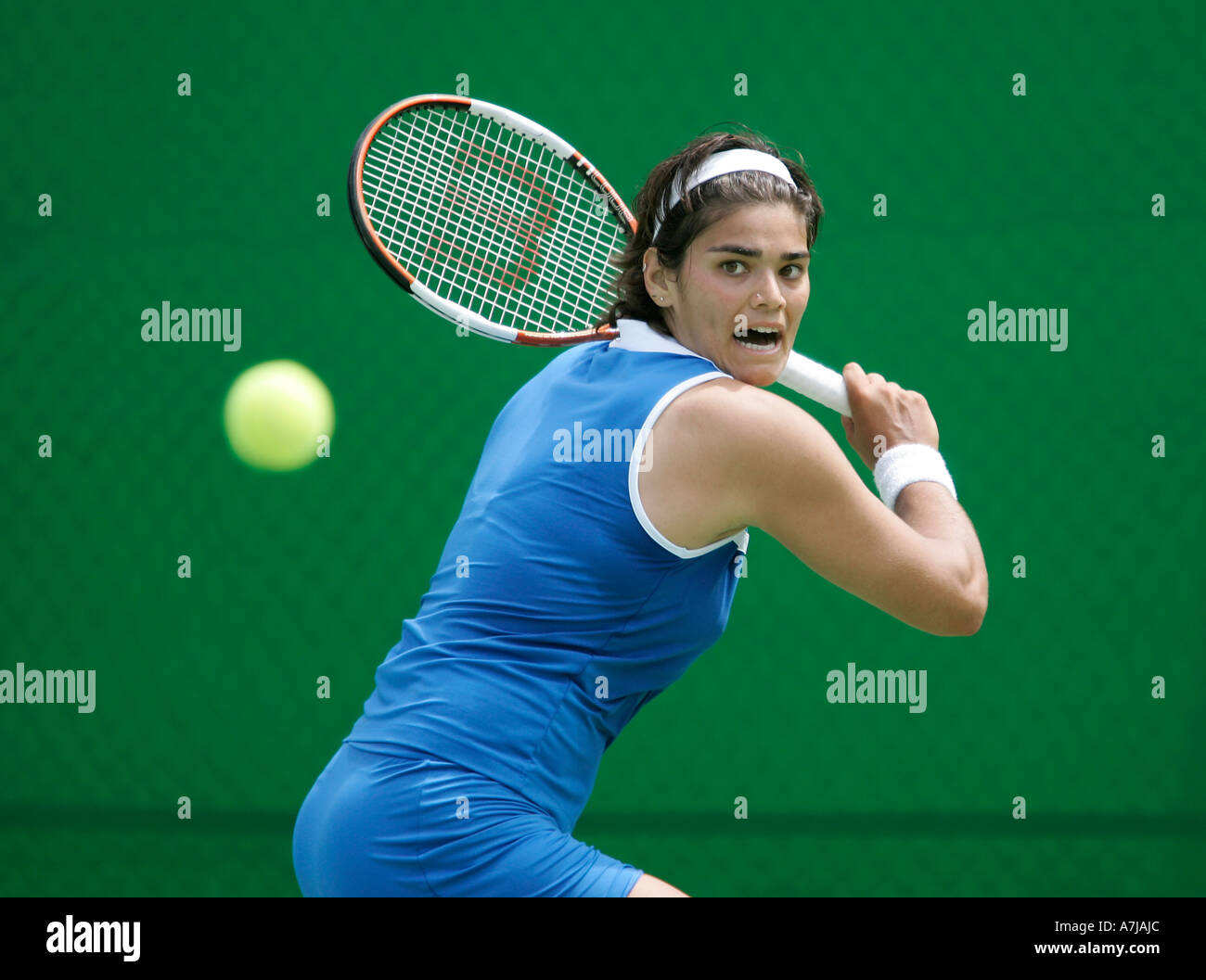Tennis Pro Eleni Daniilidou dalla Grecia all'Australian Open a Melbourne / Australia. Foto Stock