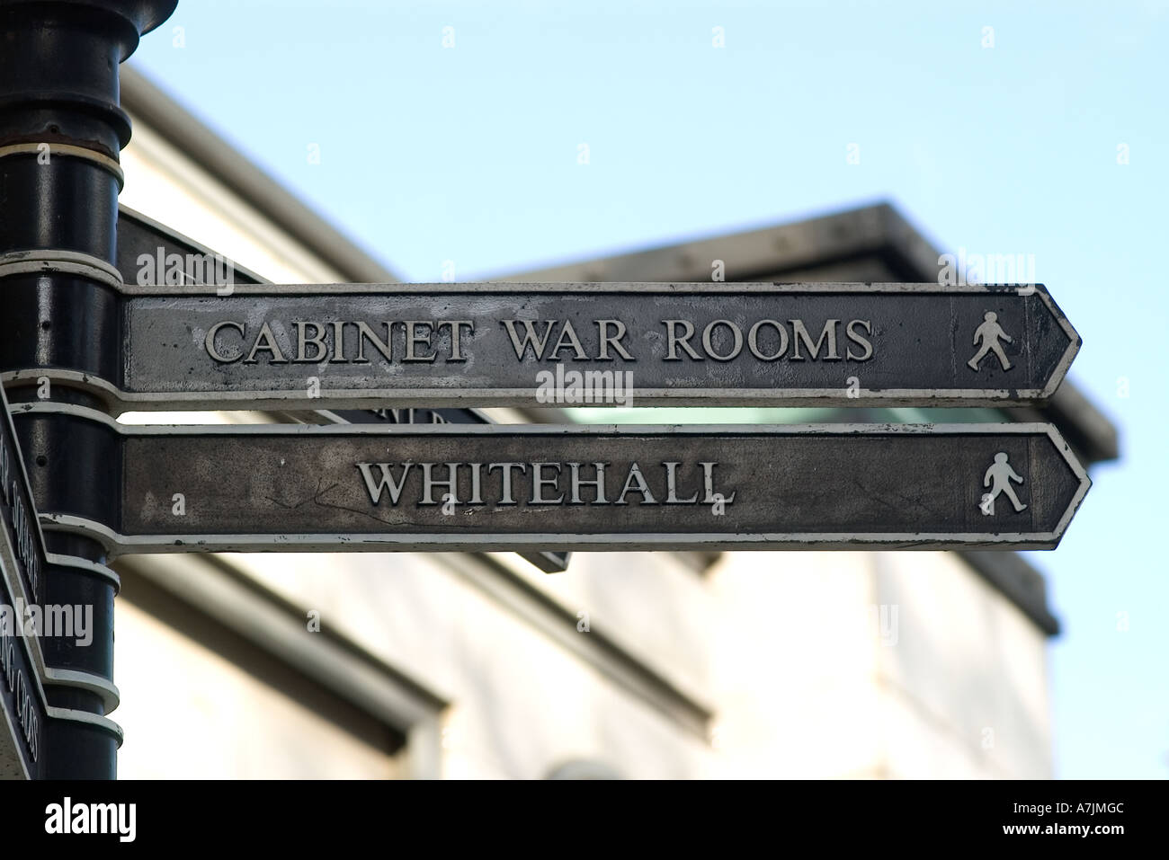 Cartello di Londra - Cabinet War Rooms Whitehall Foto Stock