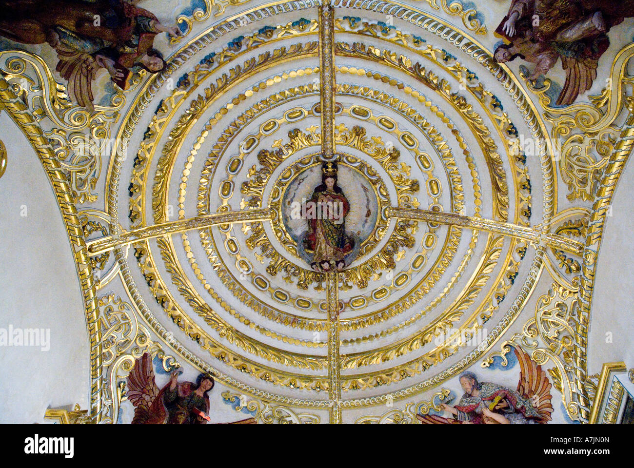 Il soffitto dipinto museo della cultura di Oaxaca Messico Foto Stock