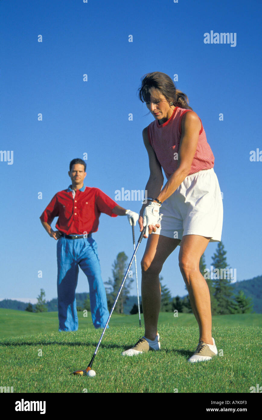 Rilasciato giovane golf Foto Stock