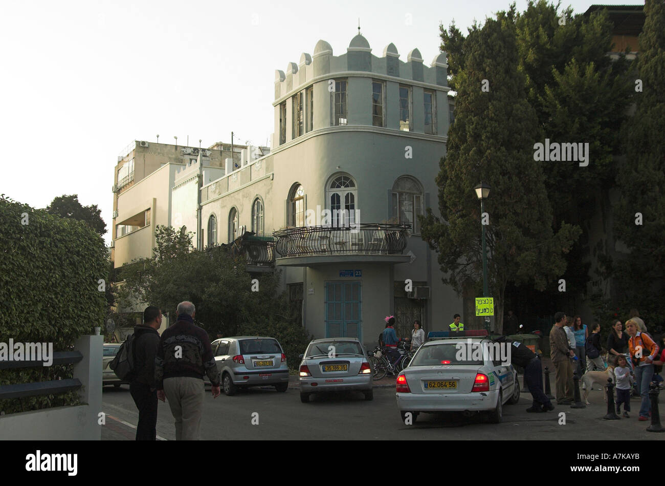Stile eclettico edificio in Bialik street Tel Aviv Israele Foto Stock