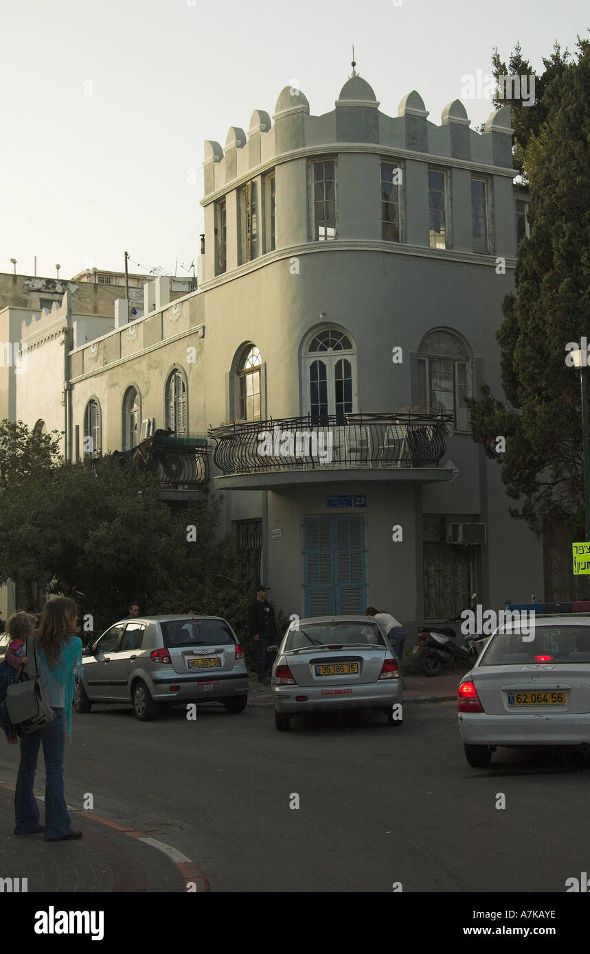 Stile eclettico edificio in Bialik street Tel Aviv Israele Foto Stock