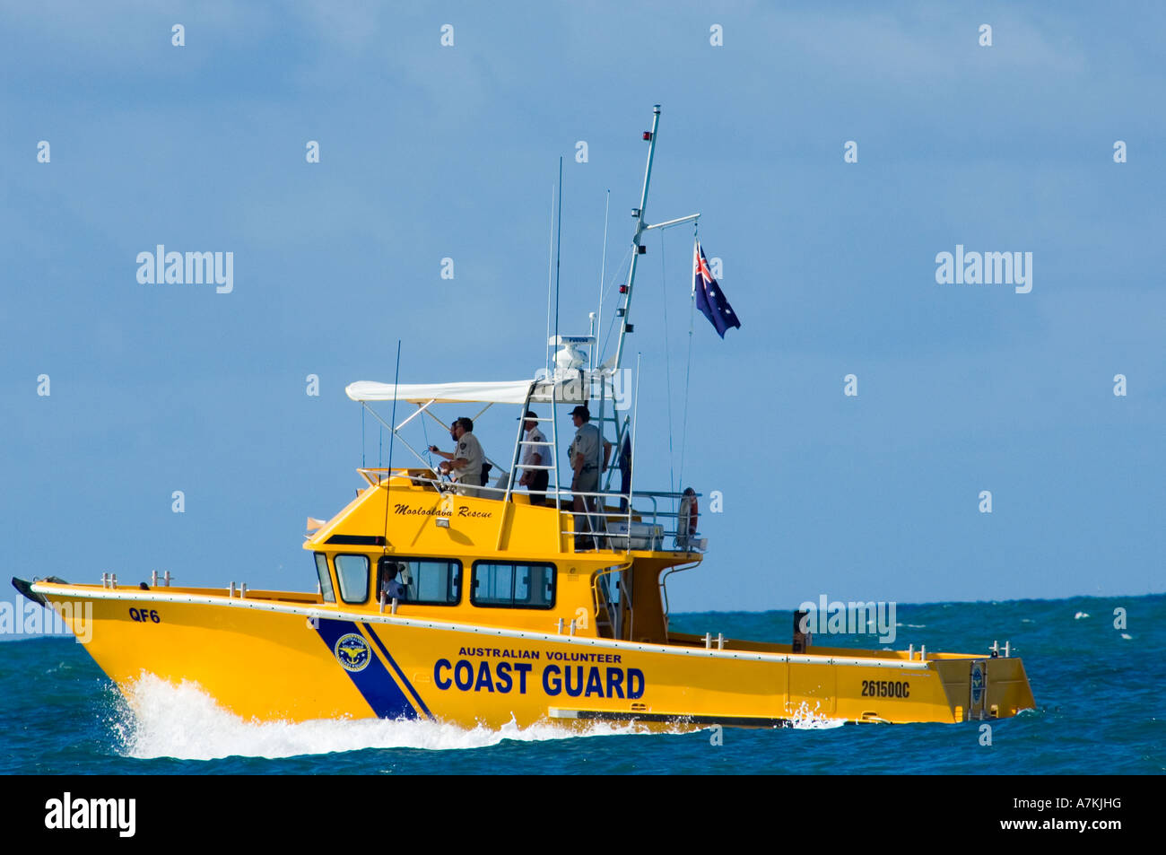 La voce di guardia costiera in mare. Foto Stock