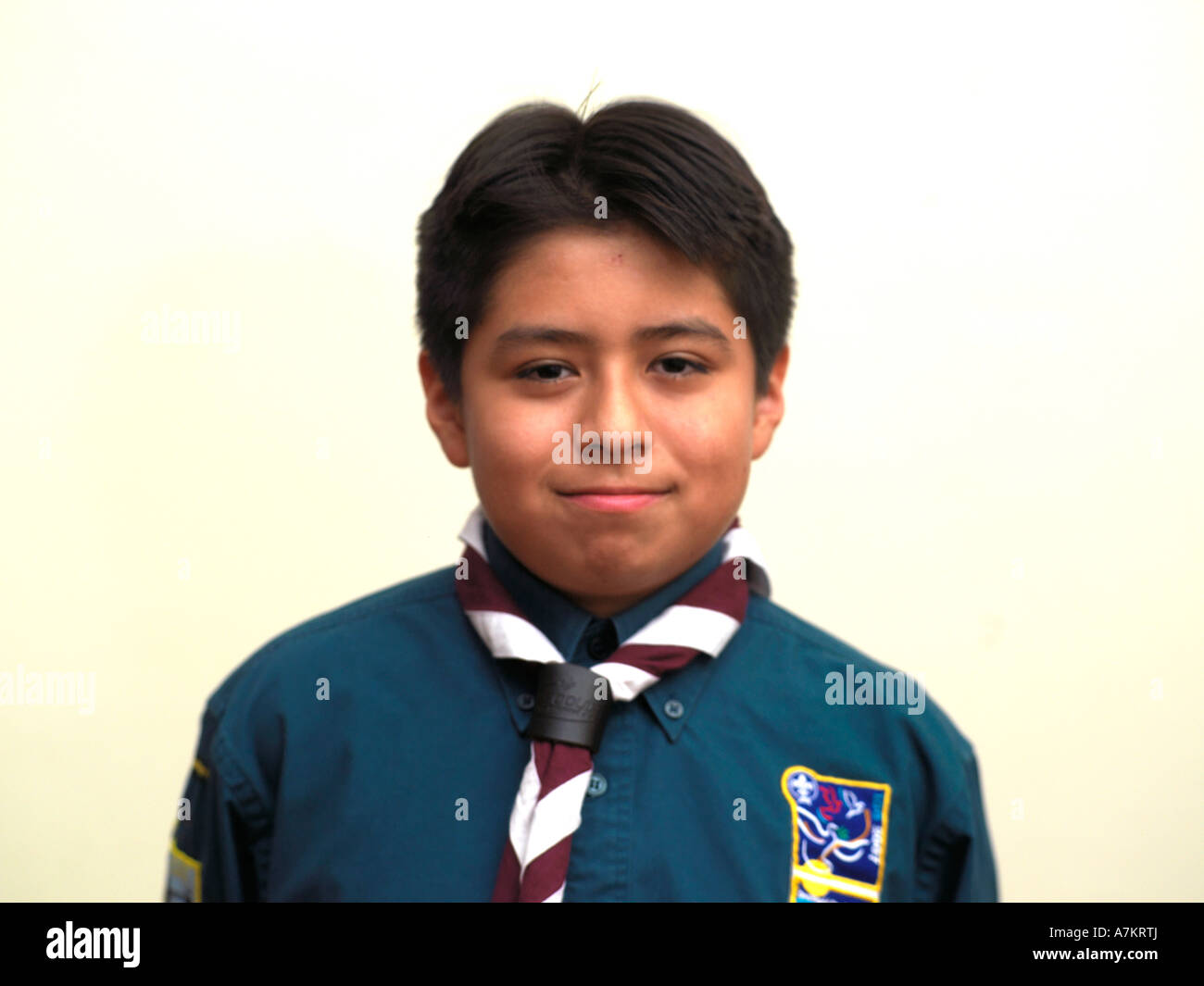 Testa e spalle Ritratto di Boy Scout Foto Stock