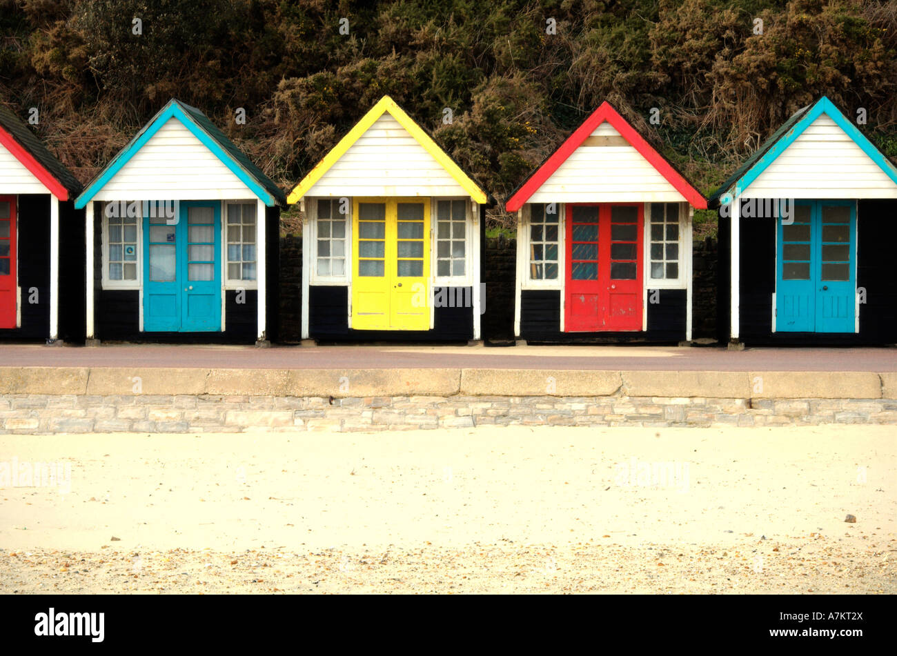 Bournemouth Beach Capanne Foto Stock