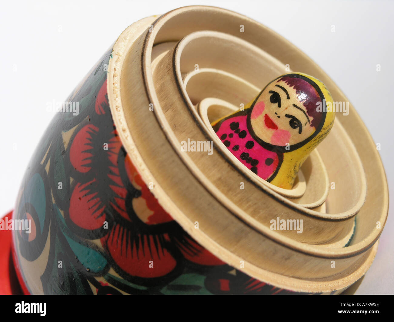 La nidificazione russa Matrioska bambole Babushka Foto Stock