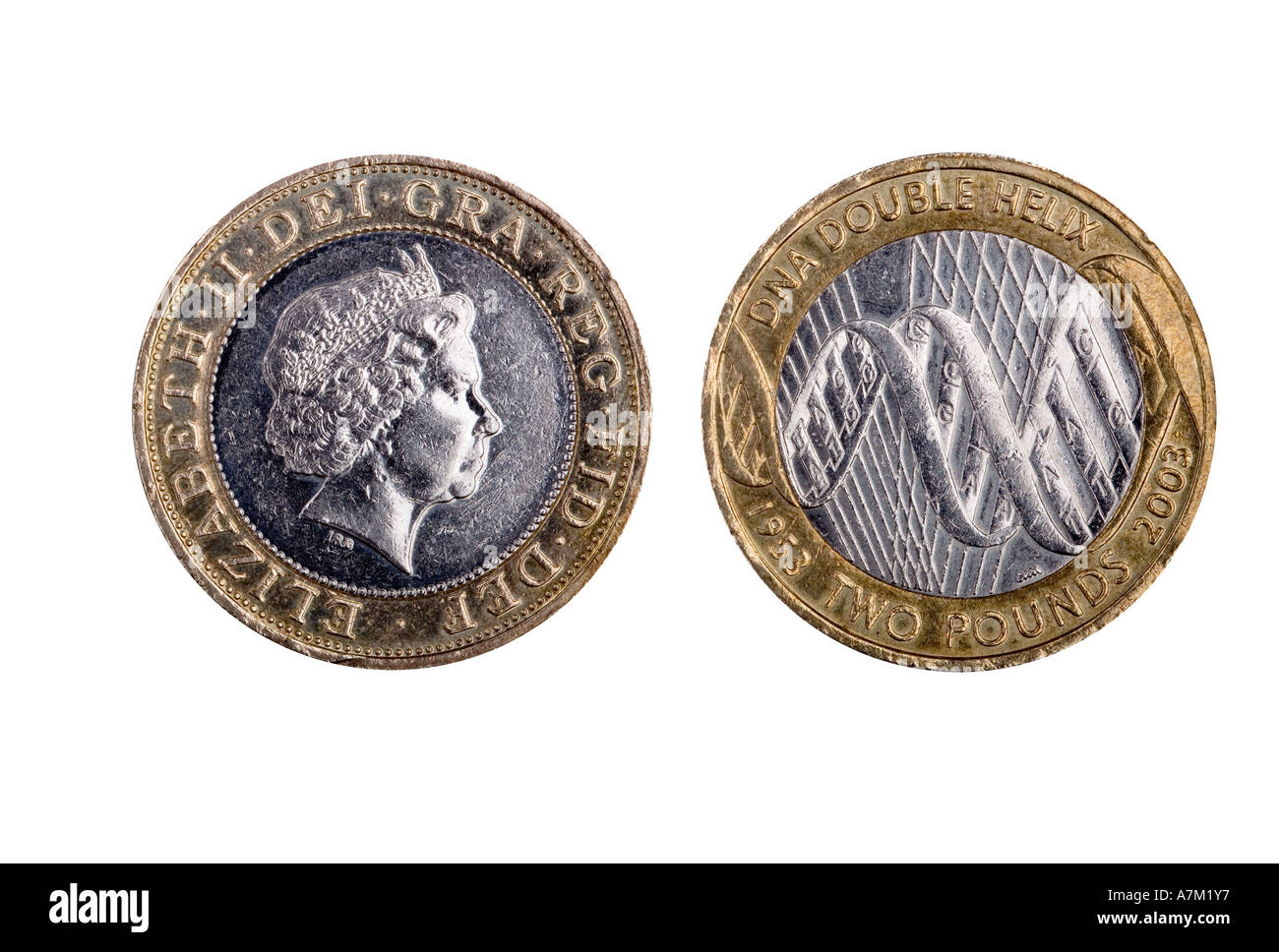2003 Due 2 pound coin cinquantesimo anniversario della scoperta del DNA Foto Stock