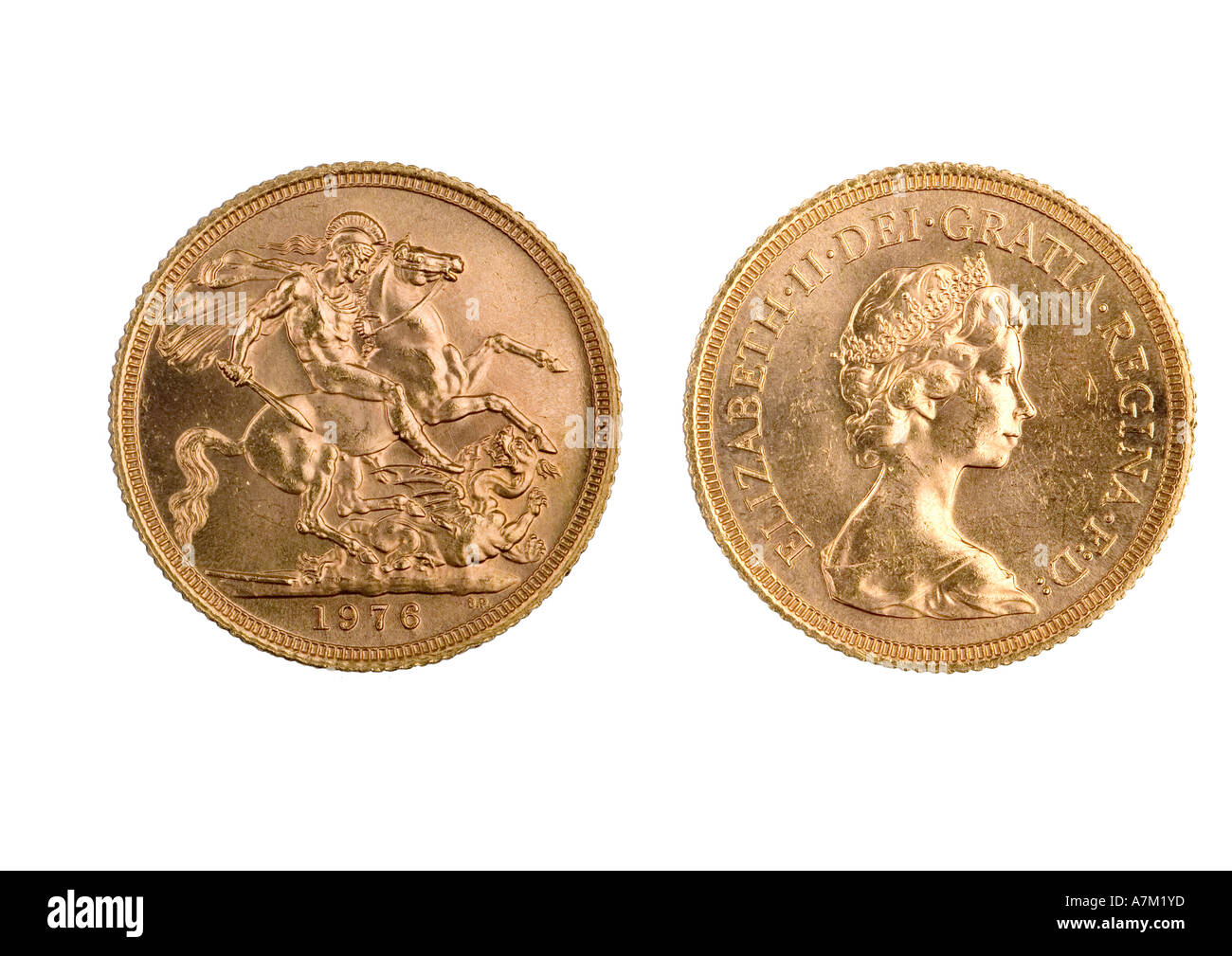 1976 Gold sovrano. British gran bretagna royal mint Foto Stock