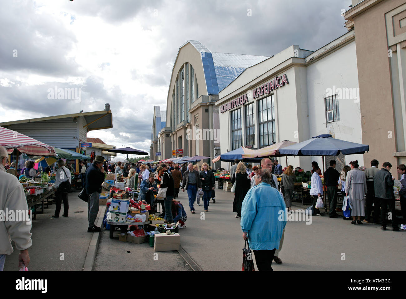 Mercato Centrale di Riga, Lettonia Foto Stock
