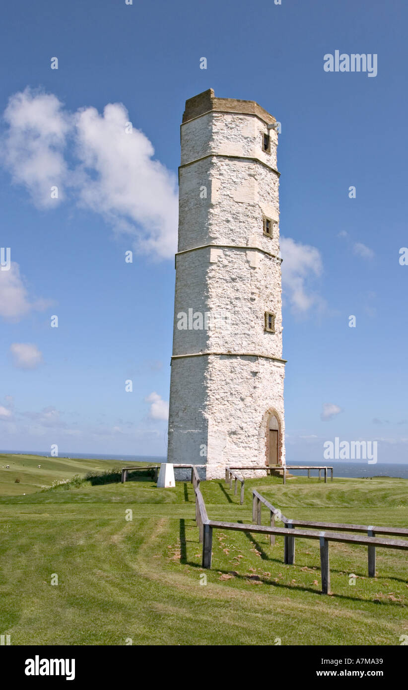 Vecchio faro Flamborough East Yorkshire Regno Unito Foto Stock