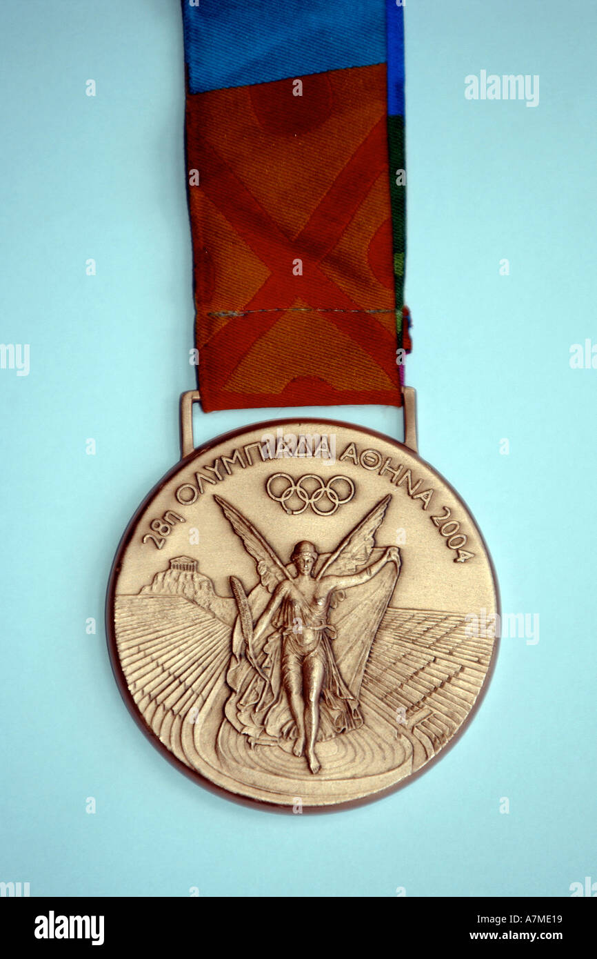 In prossimità di una olimpica 2004 medaglia di bronzo Foto Stock