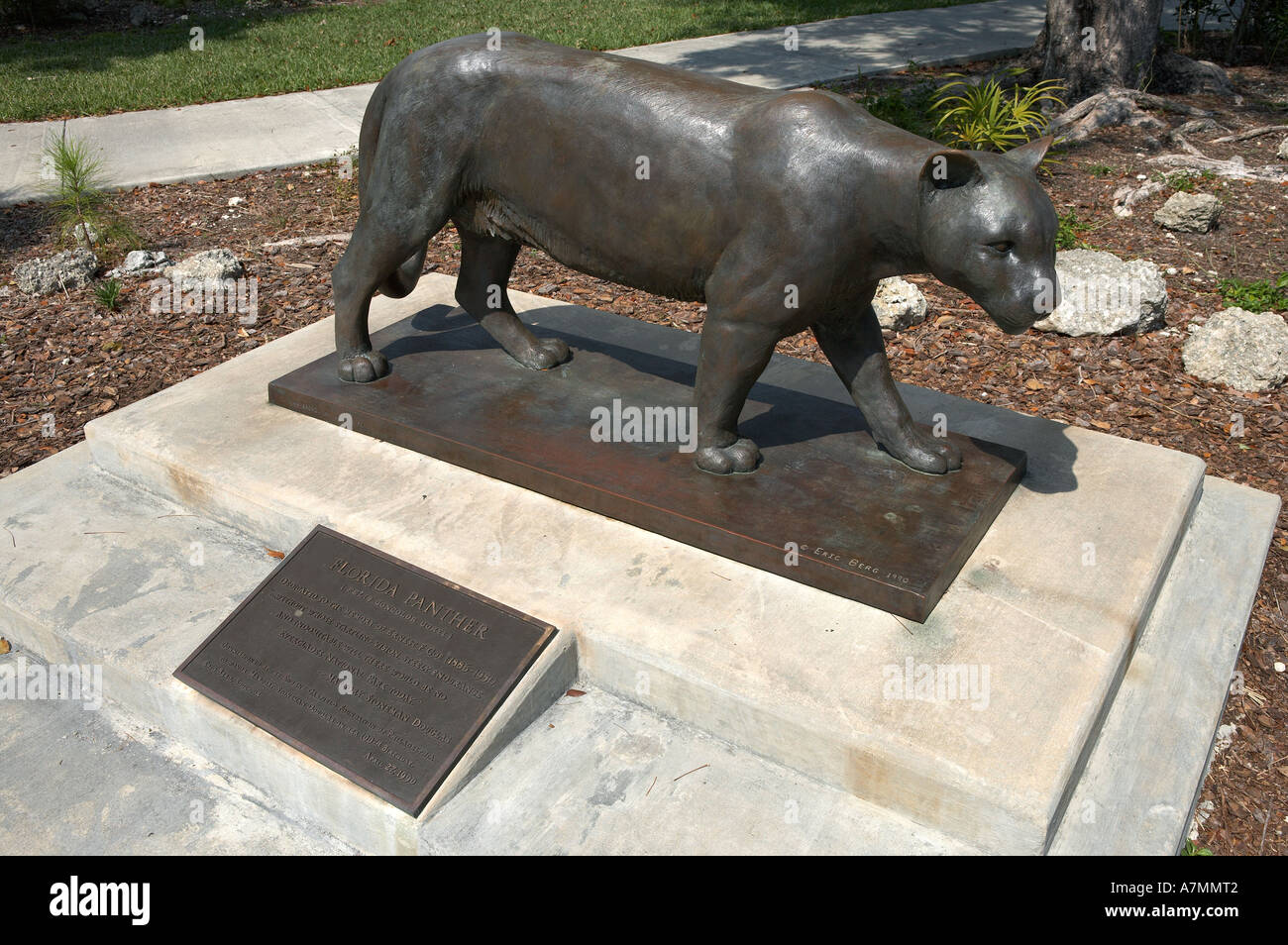 La scultura della Florida panther stato Everglades National Park Florida USA Stati Uniti Foto Stock